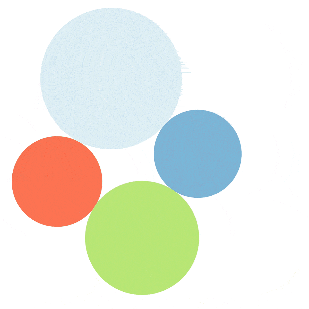 Eine Animation mit bunten Kreisen